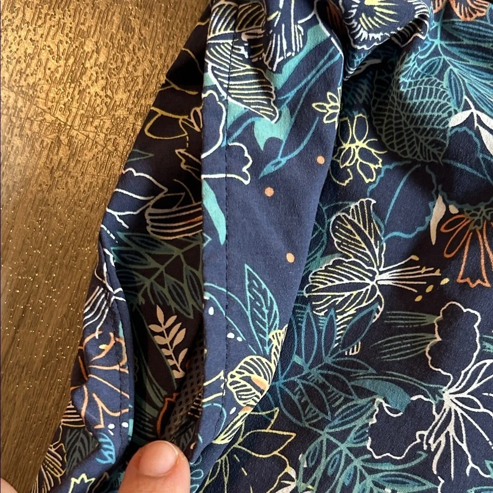 J. Crew Blue and Black Floral Men's Swim Shorts